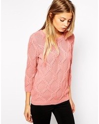 Женский розовый вязаный свитер от Vila