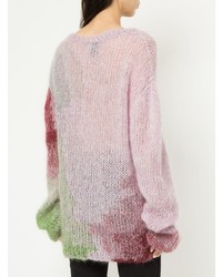 Розовый вязаный свободный свитер от Ann Demeulemeester