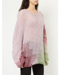 Розовый вязаный свободный свитер от Ann Demeulemeester