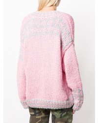 Розовый вязаный свободный свитер от Natasha Zinko