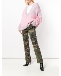 Розовый вязаный свободный свитер от Natasha Zinko