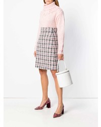 Розовый вязаный свободный свитер от Miu Miu