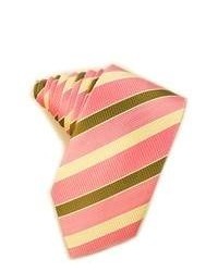 Розовый галстук в горизонтальную полоску