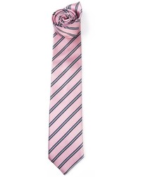 Мужской розовый галстук в горизонтальную полоску от Ermenegildo Zegna