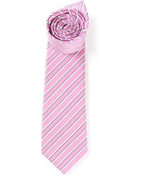 Мужской розовый галстук в горизонтальную полоску от Gucci