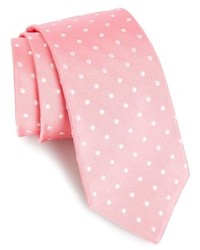 Розовый галстук в горошек