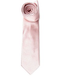 Мужской розовый галстук в горошек от Brioni