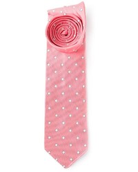 Мужской розовый галстук в горошек от DSQUARED2