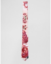 Мужской розовый галстук с цветочным принтом от Asos