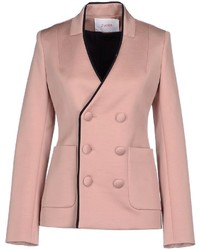 Розовый двубортный пиджак