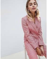 Женский розовый двубортный пиджак от ASOS DESIGN