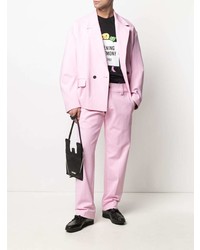 Мужской розовый двубортный пиджак от Opening Ceremony