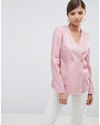 Женский розовый двубортный пиджак от Fashion Union