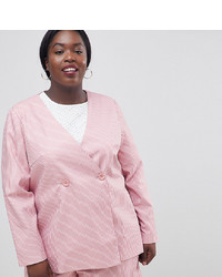 Женский розовый двубортный пиджак от Fashion Union Plus
