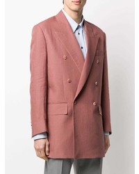 Мужской розовый двубортный пиджак от Paul Smith
