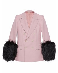 Мужской розовый двубортный пиджак от Gucci
