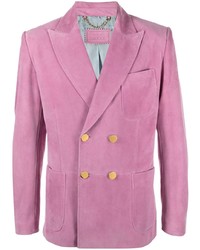 Мужской розовый двубортный пиджак от Gucci