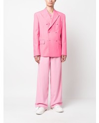 Мужской розовый двубортный пиджак от Palm Angels
