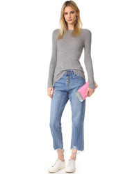 Розовый замшевый клатч от Edie Parker