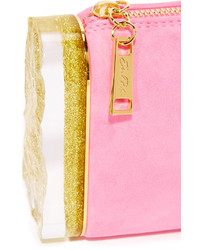Розовый замшевый клатч от Edie Parker