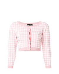 Розовый кардиган в клетку