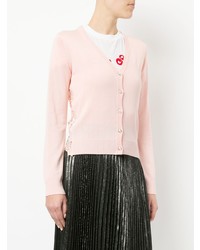 Женский розовый кардиган с вышивкой от Loveless