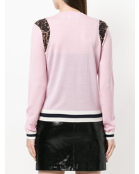 Женский розовый кардиган с леопардовым принтом от Dsquared2