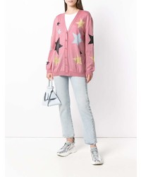 Женский розовый кардиган с принтом от Moschino