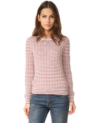 Женский розовый кашемировый свитер в горизонтальную полоску от A.P.C.