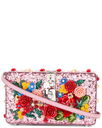 Розовый клатч с цветочным принтом от Dolce & Gabbana