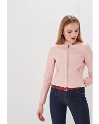 Женский розовый кожаный бомбер от Trussardi Jeans