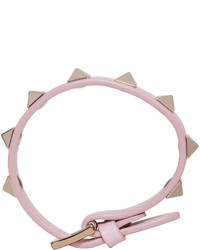 Розовый кожаный браслет от Valentino