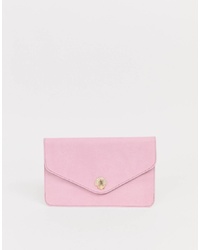 Розовый кожаный клатч от ASOS DESIGN