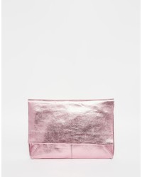 Розовый кожаный клатч от Asos