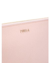 Розовый кожаный клатч от Furla