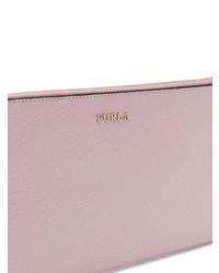 Розовый кожаный клатч от Furla