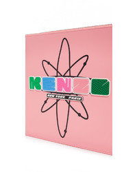 Розовый кожаный клатч от Kenzo