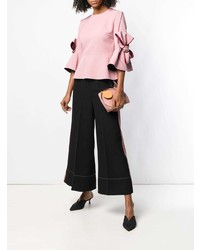 Розовый кожаный клатч от Roksanda