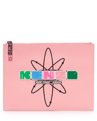 Розовый кожаный клатч от Kenzo