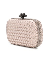 Розовый кожаный клатч от Bottega Veneta