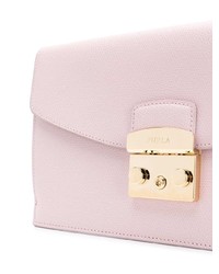 Розовый кожаный клатч от Furla