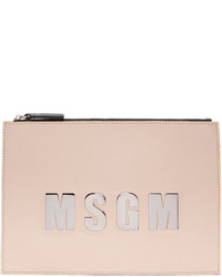Розовый кожаный клатч от MSGM