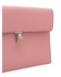 Розовый кожаный клатч от Alexander McQueen