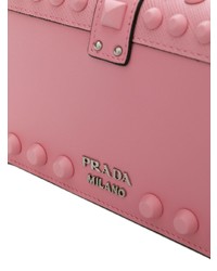 Розовый кожаный клатч от Prada