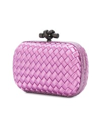 Розовый кожаный клатч от Bottega Veneta