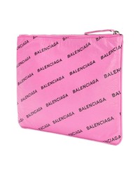 Мужской розовый кожаный мужской клатч от Balenciaga