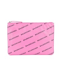 Мужской розовый кожаный мужской клатч от Balenciaga