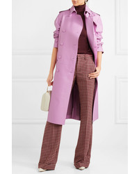 Женский розовый кожаный плащ от Valentino