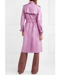 Женский розовый кожаный плащ от Valentino