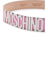 Женский розовый кожаный ремень от Moschino